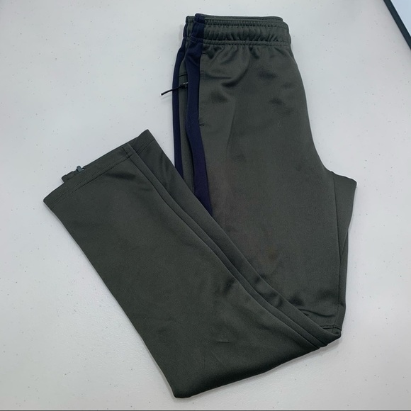 All in Motion Sweats Kid L Green/Black Stripe Zip Ankle & Pocket Drawstring Boys - Picture 1 of 11